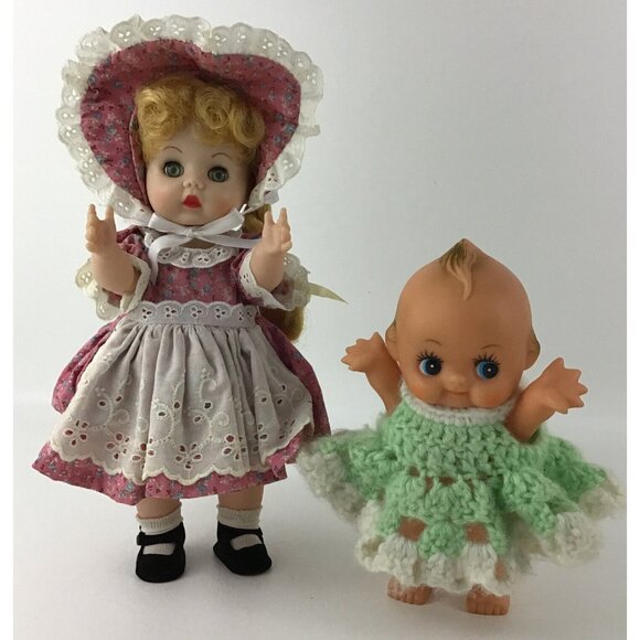 Rothschild Doll Co. Vinyl Jointed 1985 Blonde Braids Green Eyes 11” Floral Dress - Picture 2 of 16